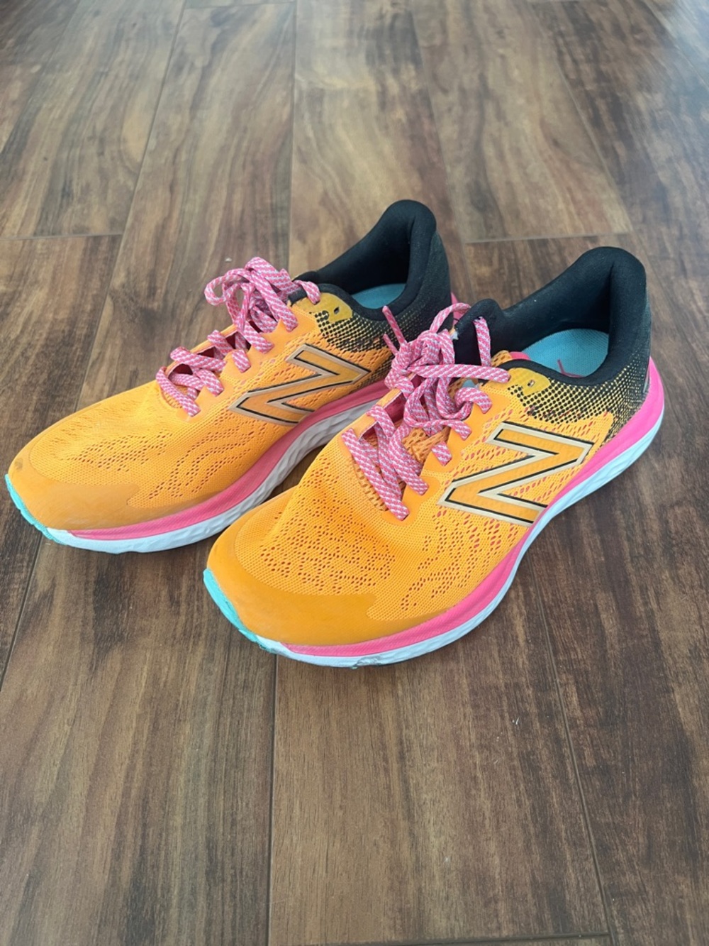 New Balance Women's Orange and Pink Running Sneakers